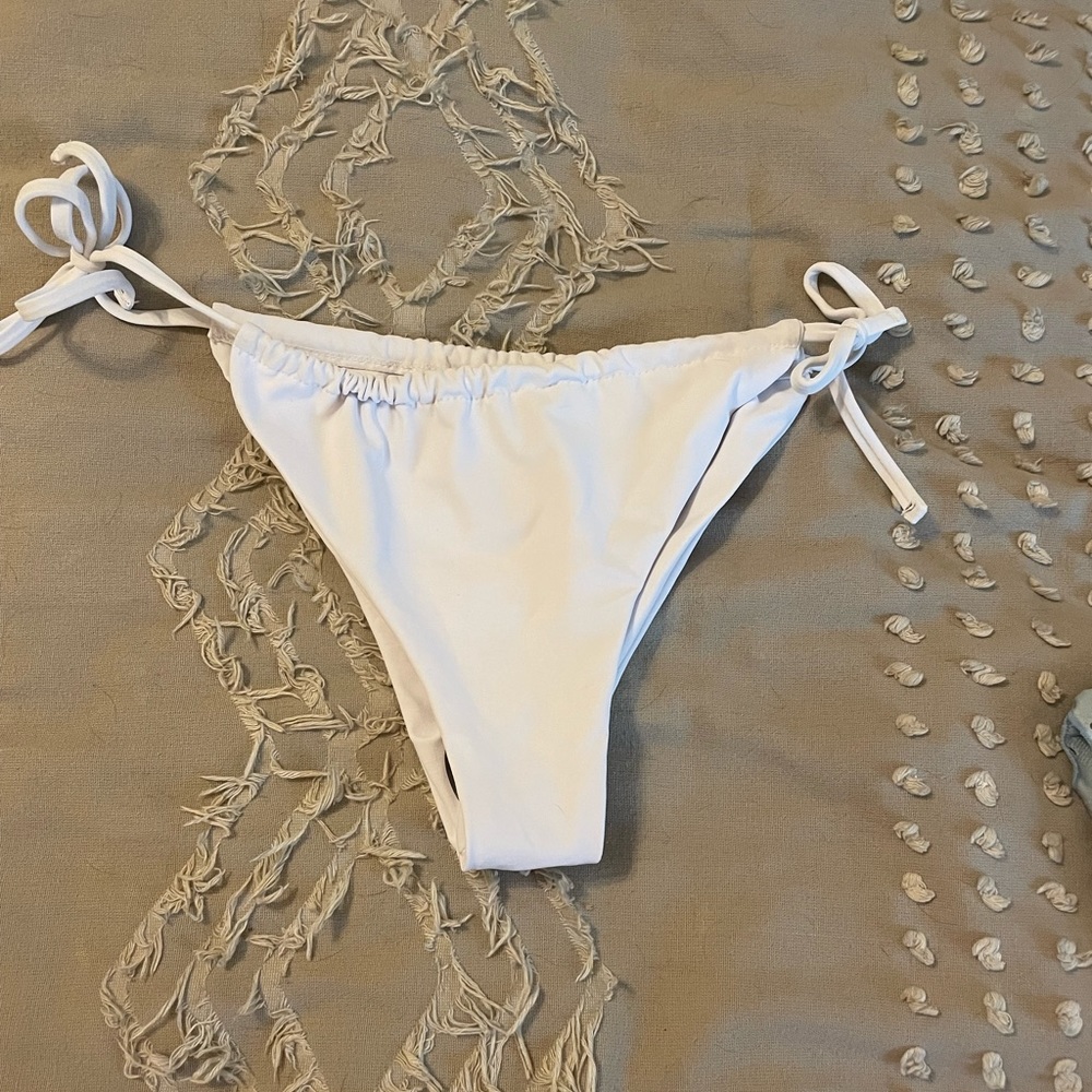 Shein curtain side tie white bottoms